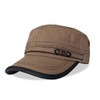 RUNQIU Solid Military Design Work Cap, Vintage Denim Military Cap,