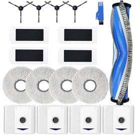 KiimSin KiimSin Zubeh?r Ersatzteil f1r ECOVACS DEEBOT T30 Omni/ T30 PRO Omni Staubsauger Roboter, 1 Hauptb1rste + 4 Wischt1cher + 4 Staubbeutel + 4 Filter + 4 Seitenb1rsten