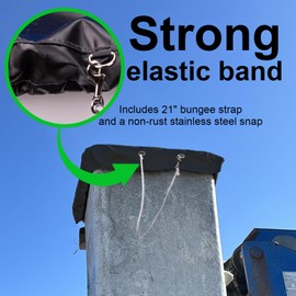 Bucket Truck Cover, Heavy Duty 600D Oxford Cloth Waterproof Folding Bucket Truck Cover the added elastic safety leash D-ring hook Universal Covers for 1 Man Bucket Truck (Black,28"x34")