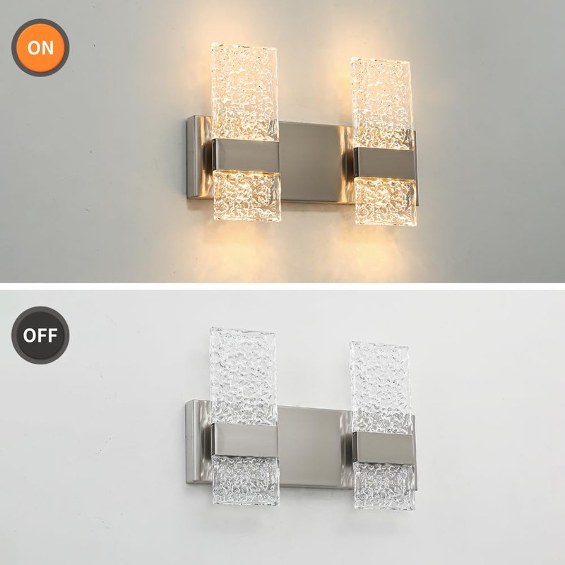 Ditoon Modern Brushed Nickel 4-Lights Bathroom Vanity Light, LED Bathroom