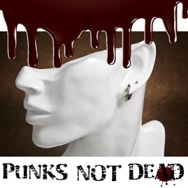 Punk Rock Spike Titanium Earrings, 2 Types, Unisex, For Both Ears, Studs, Studs, Titanium Silver, No Gemstone