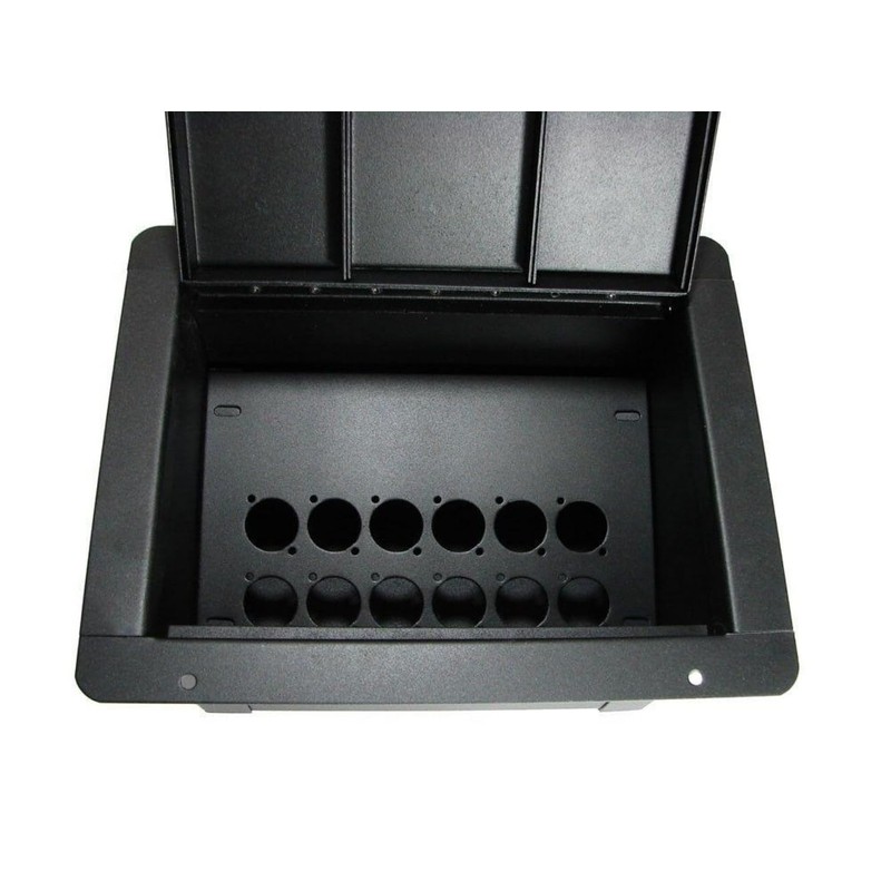 PROCRAFT FPPU-12X-BK Recessed Stage Pocket/Floor Box with 12 "D Punches