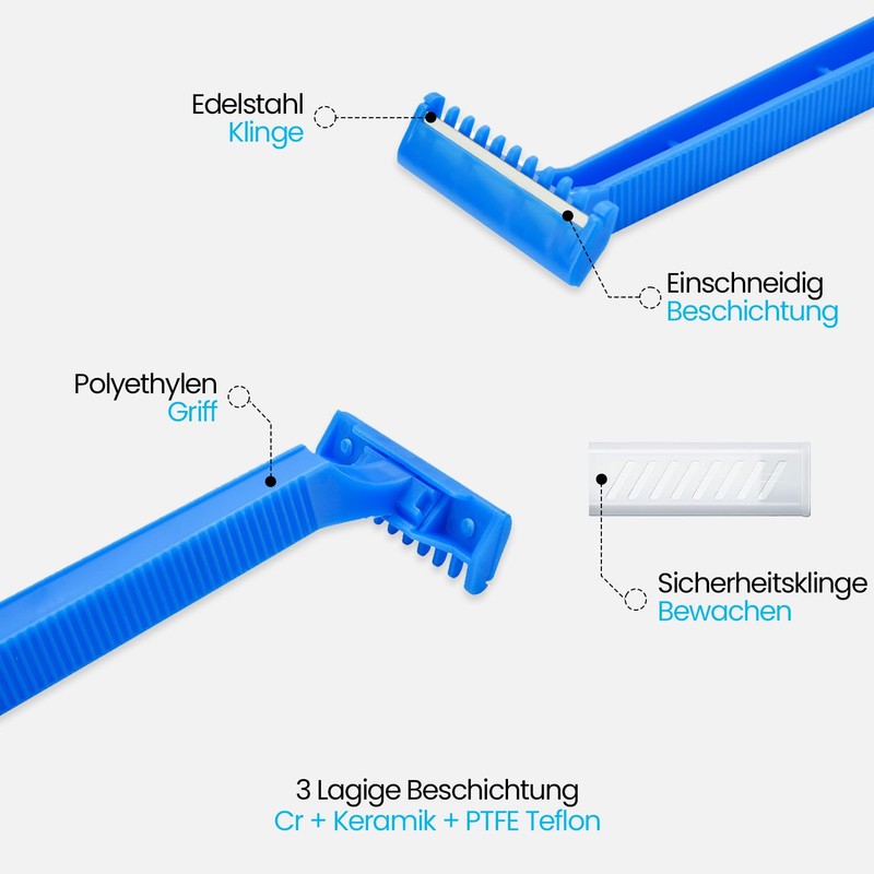 Pack of 100 Disposable Razors - Versatile and Hygienic Razors