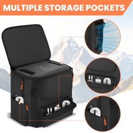 Carrying Case Compatible with BLUETTI AC180, Power Station Travel Bag Padded for AC180 with Multi-pockets, Protective Cover Storage Bag with Shoulder Strap & Handle Compatible with BLUETTI AC180
