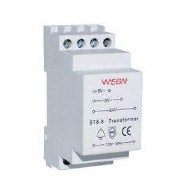 BT8-8 Door Bell Transformer 8V-12V-24V CE Approval Suitable For Wired Doorbells & Compatible With Ring/Chime/Smart Door Bell
