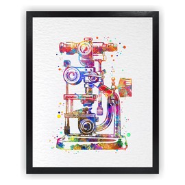 Dignovel Studios 18X24 Unframed Slit Lamp Ophthalmology Device Watercolor Print Optometrist Medical Art Eye Clinic Wall Hanging Decor DN894