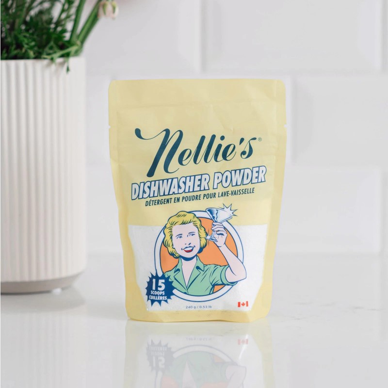 Nellie's Dishwasher Powder 25.6 Ounce Plant Based Eco-Friendly Cleaning Solution