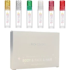 Gel De Purpurina Para El Cuerpo Pintura Gel Brillante En 6 Colores Purpurina Para El Rostro Para Conciertos Discotecas Halloween Carnaval Navidad Tema De