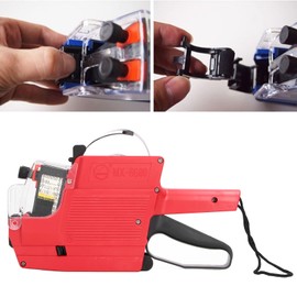 Price Label Gun MX-6600 10 Digits 2 Line Labelling Machine for Various Symbols Prices Sales Labels Expiry Date Product (Red)