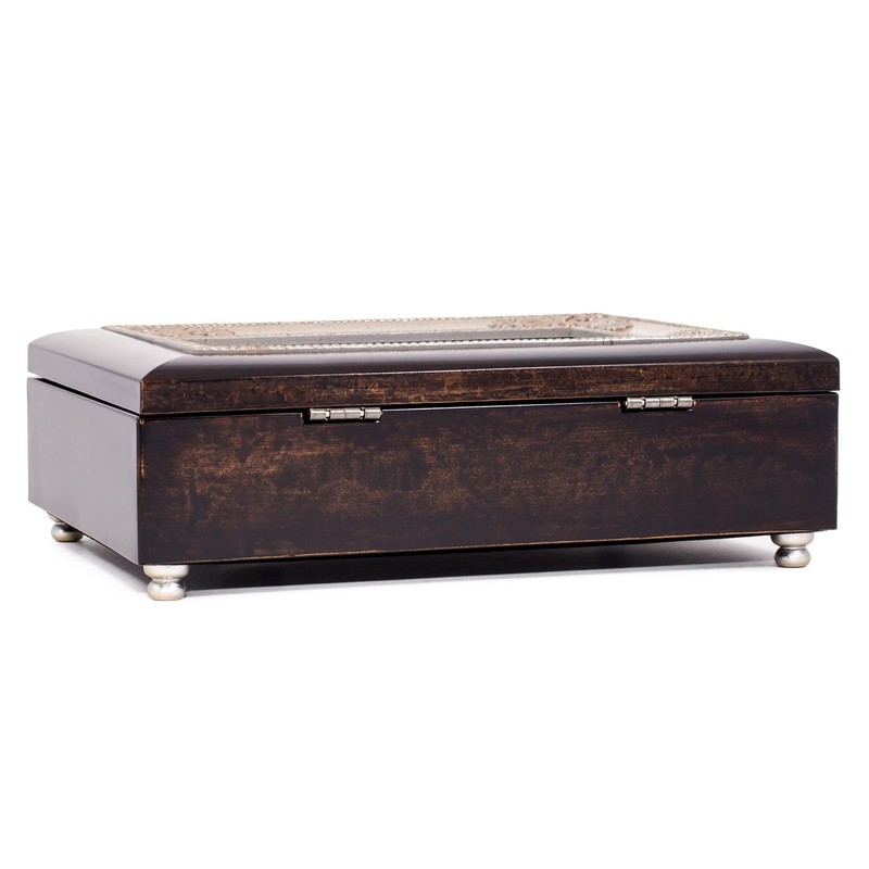 Wings of Gold Loved One Watching Burlwood Jewelry Music Box