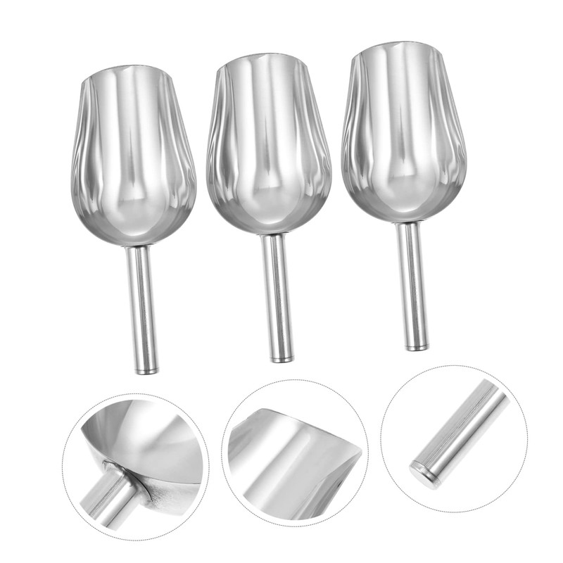 3 Uds Pala De Acero Inoxidable Para Cubo De Hielo