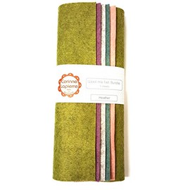 Corinne Lapierre Wool Mix Felt 9" Squares-Bundle of 5 Assorted Shades, Heather, 9-Inch