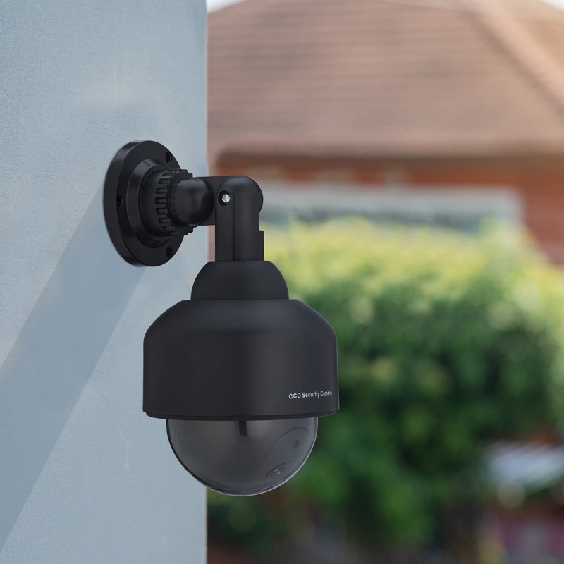 Relaxdays Camera Dummy Flashing Indoor & Outdoor Burglar Deterrent Surveillance