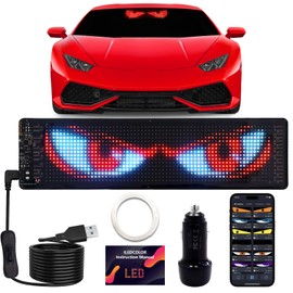 YISWHIS 15''x4'' Devil Eyes Light for Car Windshield, APP Controlled, DIY Flexible LED Panel with Smart Colorful, Waterproof, Programmable LED Sign for Semi Trucks, Off-Road Vehicles, Shop Window