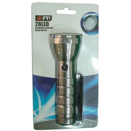 GLOW PRO 5.25" (13.3 cm) Aluminum Flashlight | Compact Length | 2" (5.1 cm) Diameter Lens | 28 Ultra-Bright LED Lights | Wrist Strap Included | Perfect for Outdoor Adventures