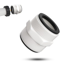 Zhouocea 1 PCS Black, White Pool Hose Connector, 1.5 inch, PP & Rubber, Replacement for Above Ground Pool Hose Extender and Filter Pumps(1.5 inch)