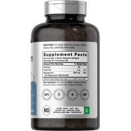 Horbäach Magnesium Glycinate | 250mg | 120 Softgels | Non-GMO and Gluten Free Supplement