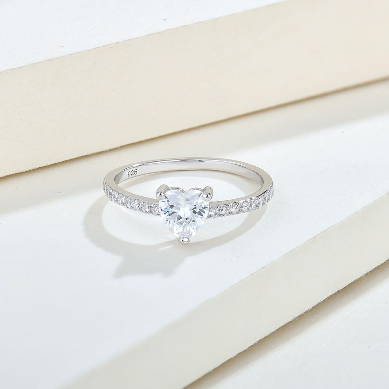 Aprila Women Ring 925 Sterling Silver 5.5 * 5.5mm Heart