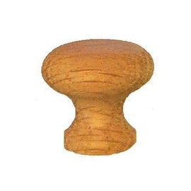 VAN DYKE'S RESTORERS Classic Round Oak Knob – Unfinished Solid Wood Pull for Cabinets, Drawers, and Furniture, Ready to Paint or Stain, Includes Mounting Screw, 1