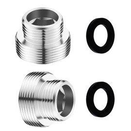 Tap Adapter Male Thread Brass Thread Adapter Tap Metal Tap Adapter with Rubber Seal for Water Filter Tap (M18 - M22)