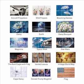 JBER Art Acoustic Panels 6 Pack Self-Adhesive Large Wall Art Paintings for Wall Decoration, Sound Absorbing Panels for Living room, Bathroom, Bedroom, office 47.2×27" (Flag)