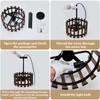 2-Light Farmhouse Wood Pendant Lights Rustic Wood Chandeliers with Black