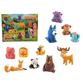 Modelling Clay Set for Children World Animals Forest Farm Modelling Clay Play Set Farm Forest Jungla Creative Kit with Colour Clay 168 g Shapes and Accessories