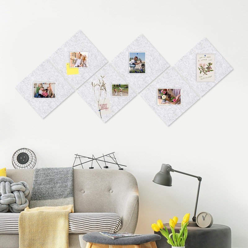 DOLLAR BOSS Felt Cork Board Tiles, 6 Packs 12" x