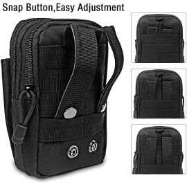 Unbranded Tactical Molle Pouch Waterproof Belt Waist Pack Bag Military Waist Pocket Black