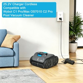 for WYBOT C1 Pro Charger Compatible with WYBOT C1 Pro/Max OS7010 C2 Pro Cordless Robotic Pool Vacuum，25.2V Quick Charger for Wybot Cordless Pool Vacuum