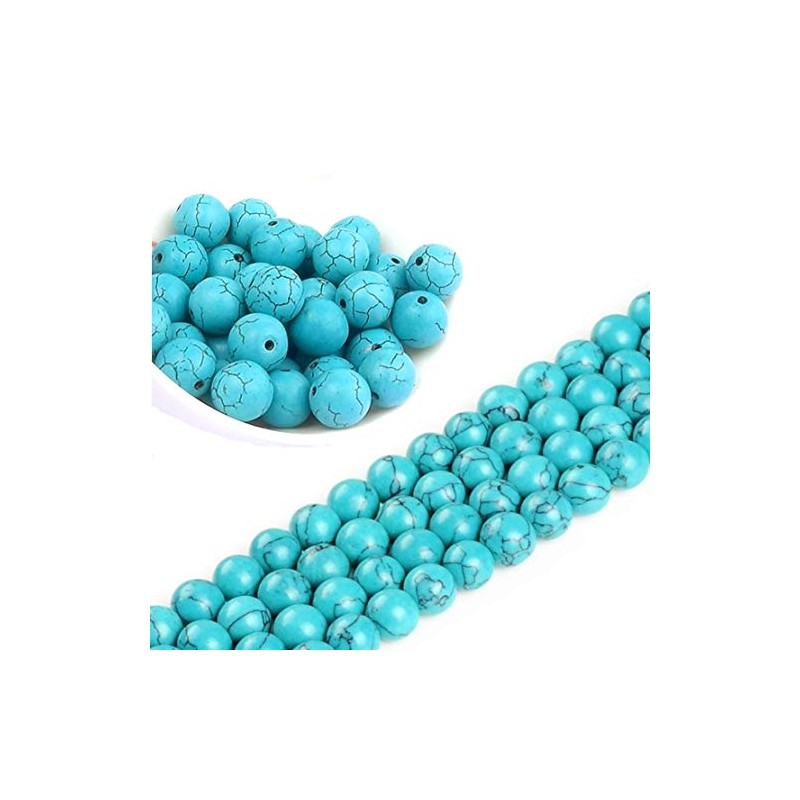 Perlin - 70 Turquoise Gemstone Strand Beads Half Natural Stone