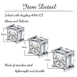 Besyvvin Magnetic Stud Earrings Fake Earrings Magnetic Stud Earrings Silver Black for Men Women Surgical Steel, Stainless Steel