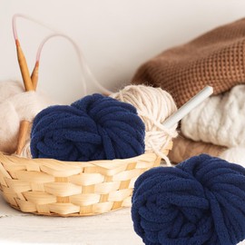 Yarn Chenille | Soft Yarn for Crocheting Blankets - Thick Yarn for Knitting, Chunky Yarn, Soft Plush Yarn, Arts Crafts Sewing Supplies for Scarves Shawls Sweaters Hats Blanket
