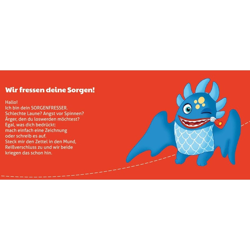 Schmidt Spiele Sorgenfresser 42486 Dante, Small, Multi, Plush, 21 cm