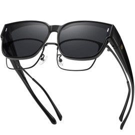 DUCO Polarized Fit Over Sunglasses for Women Men, Trendy Square Glasses, Oversized Protection Wear Over Glasses DC8985