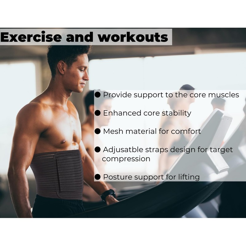 Reian Men's Abdominal Binder for Post Surgery,Compression Wrap Abdomen Waist