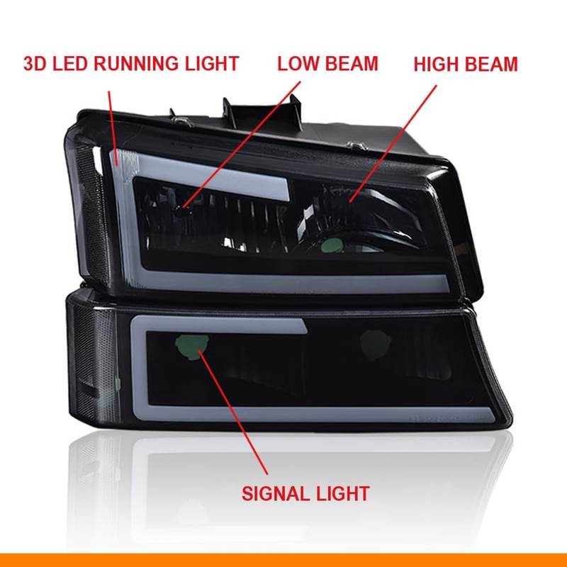 G-PLUS LED DRL Headlights, Compatible with 2003 2004 2005 2006