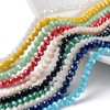 Craftdady 10 Strands 4mm Faceted Electroplate Glass Rondelle Beads Pearl