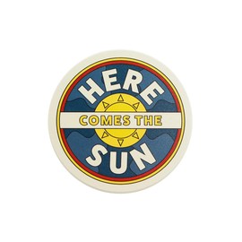 Half Moon Bay Here Comes The Sun - The Beatles - Multicolor 4 Inch Stoneware Drink Beverage Coaster