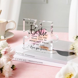 for Women - Acrylic Puzzle Plaque | Birthday Gifts for Women Friends | Bestie Gifts | Friendship Keepsake | BFF Soul Sister Gift | Christmas & Thanksgiving Present (Bestie)