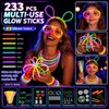 SilverChry 233 pezzi Fluo Party Kit, 100 Braccialetti Luminosi Fluorescenti,
