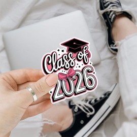 3 Pcs Senior 2026 Sticker, Class of 2026 Sticker, Senior2026 Stickers, Graduation 2026 Stickers for Laptop Water Bottle Phone Car Window Helmet Vinyl Decal (Class of 2026 Pink, 3x3 inches)