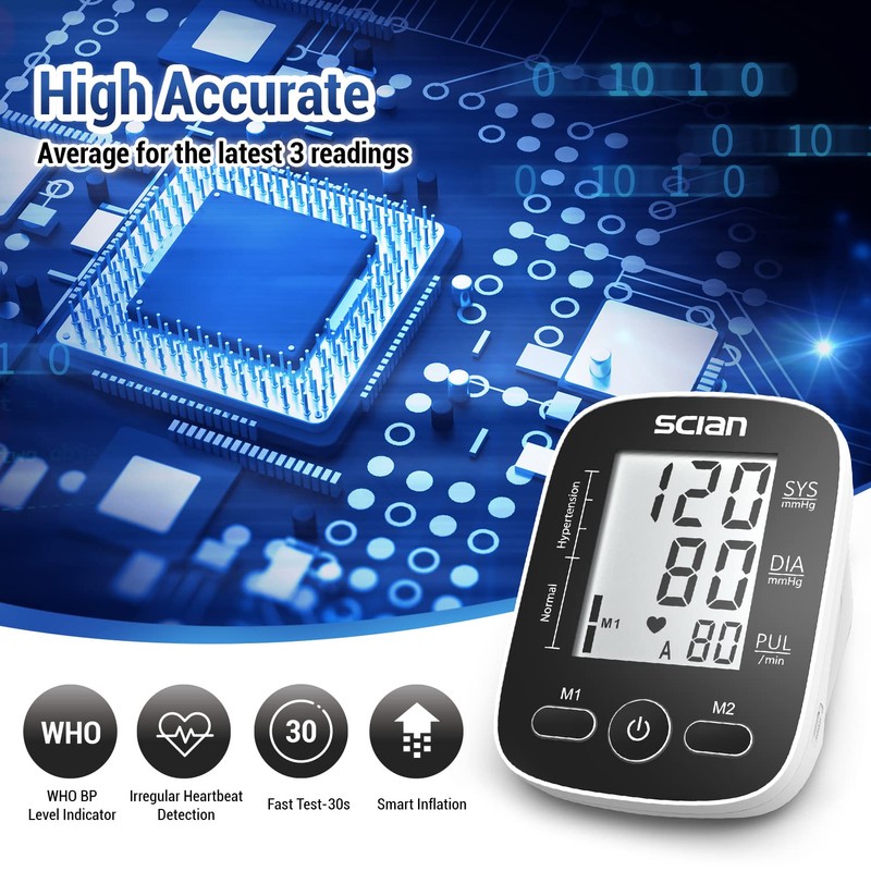 Scian Blood Pressure Monitor Upper Arm for Home Use, Automatic