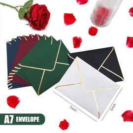 50 PCS Invitation Envelopes, 5x7 Envelopes for Invitations Blue Envelopes for 5x7 Cards A7 Luxury Envelopes Mailing Envelopes for Wedding, Graduation