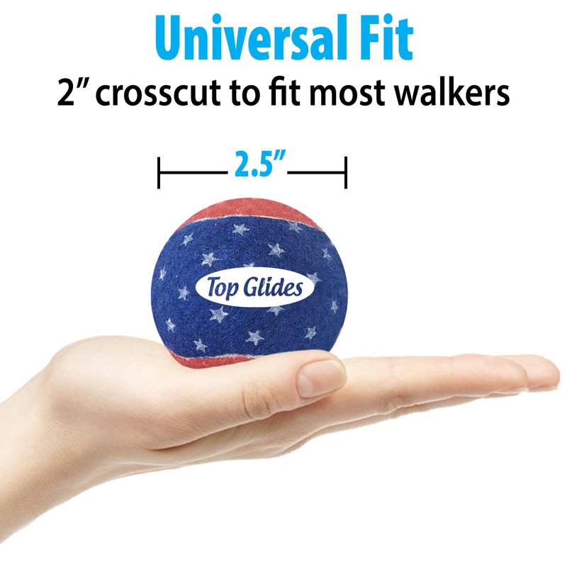 Top Glides Precut Walker Tennis Ball Glides (Patriotic)
