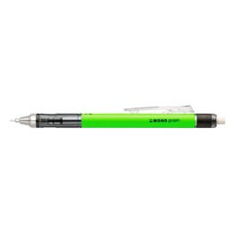 Tombow Mechanical pencil MONO graph 07 neon green - 0.7 mm line width, HB, integrated refillable eraser [SH-MG63-R7]