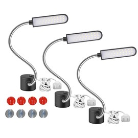 Sewing Machine Light LED Magnetic Work Light Lamp 30LED 6W Multifunctional Flexible Gooseneck Sewing Lamp with Magnetic Base for Workbench Lathe Drill Press Black 3Pack