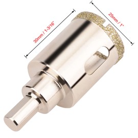 1"(25mm) Diamond Hole Saw, Glass Hole Saw with Guiding Drill Bit for Glass Ceramic Marble Porcelain Tile Granite Quartz Gemstone