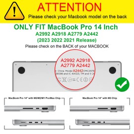 Fintie Case for MacBook Pro 14 Inch A2992 A2918 A2779 A2442 (2023 2022 2021 Release) - Protective Snap On Hard Shell Cover for MacBook Pro 14" M3/M2/M1 Pro/Max Chip with Touch ID (Frost Gray)
