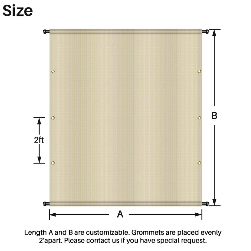 8' x 12' Pergola Shade Cover Replacement Canopy with Grommets